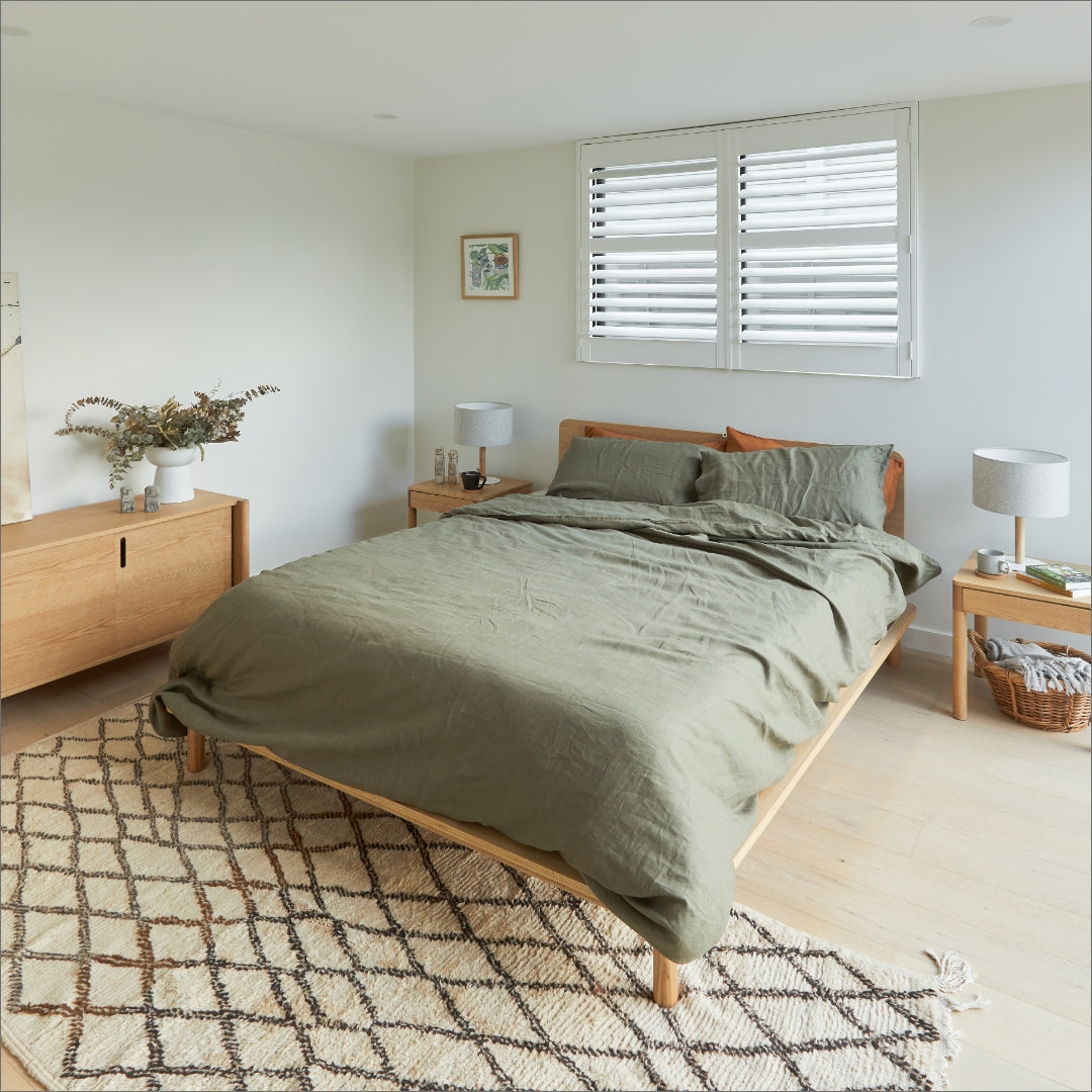 Eva Mattress Plus, Olive Hemp Linen and Timber Bed Frame | {"option1":["Premium Adapt Mattress"]}