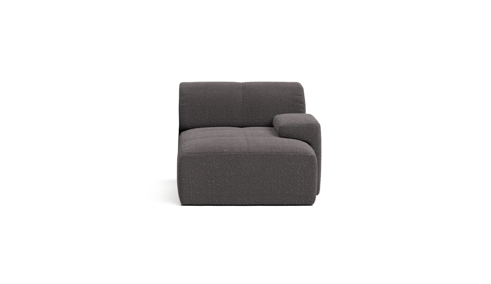 Graphite Bouclé Low Arm Chaise Module