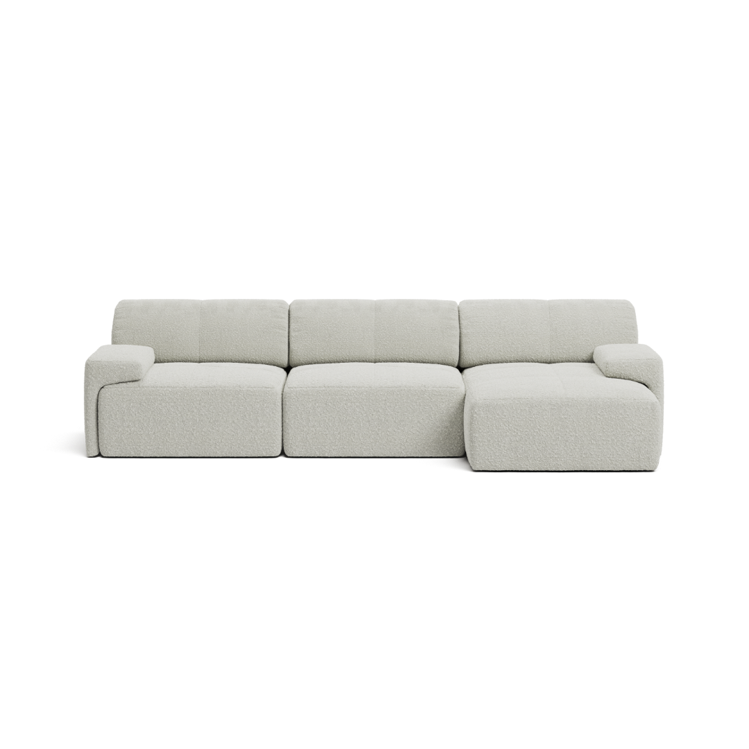 Cream Bouclé 4 Seater with Chaise