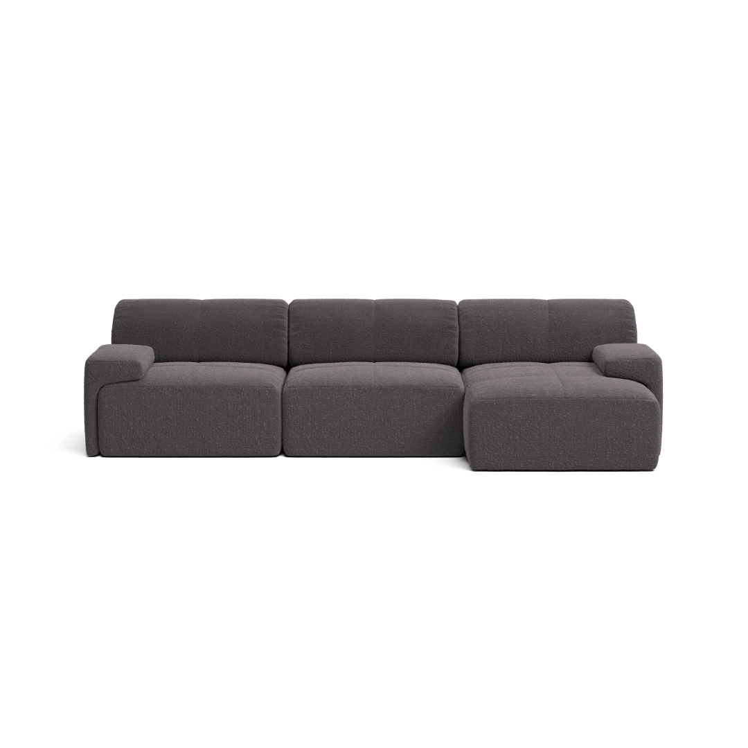 Graphite Bouclé 4 Seater with Chaise