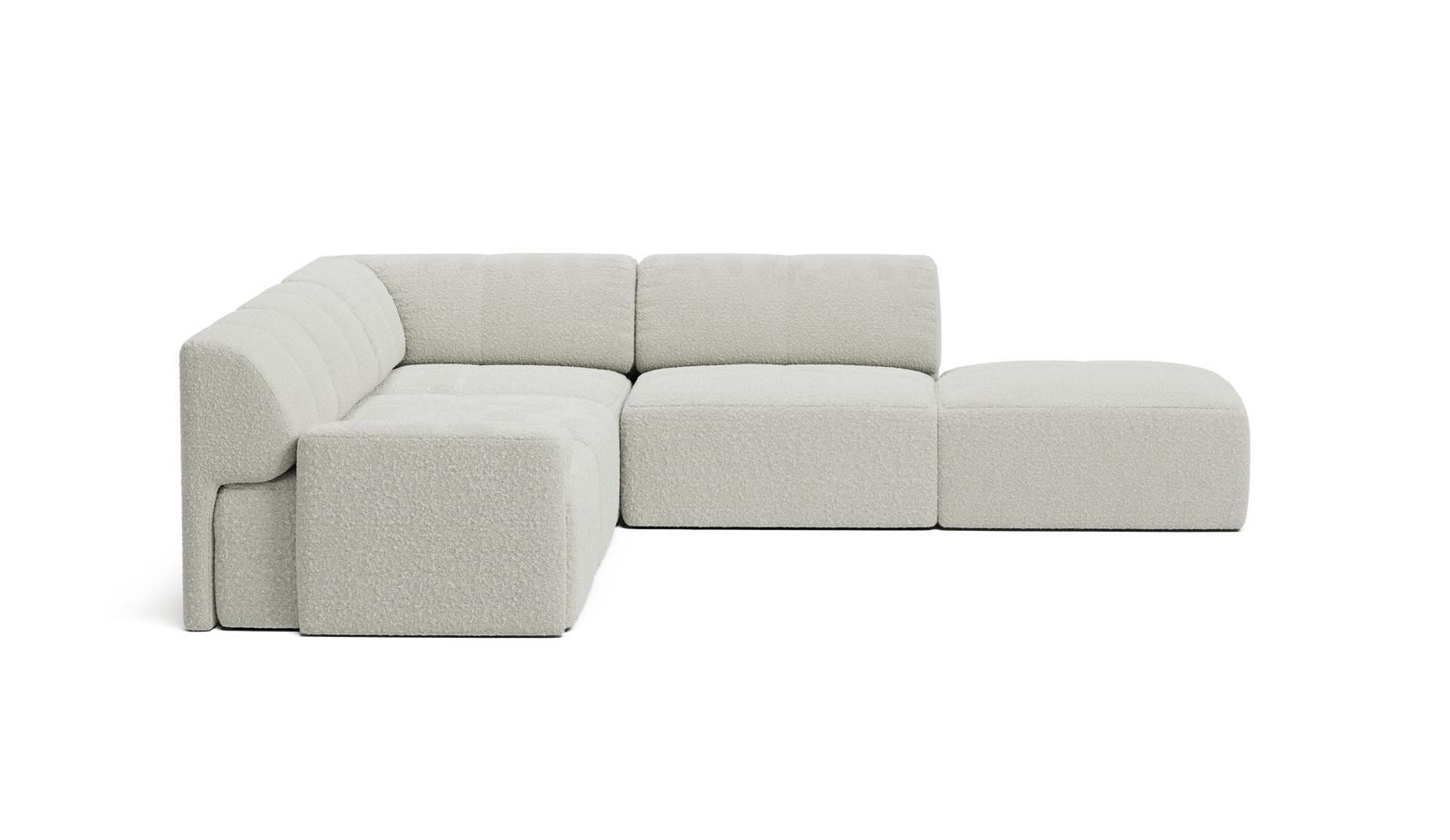 Cream Bouclé 5 Seater L-shape Extended