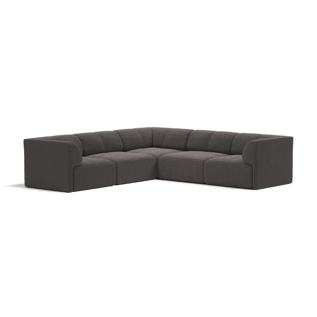 Graphite Bouclé 6 Seater L-shape