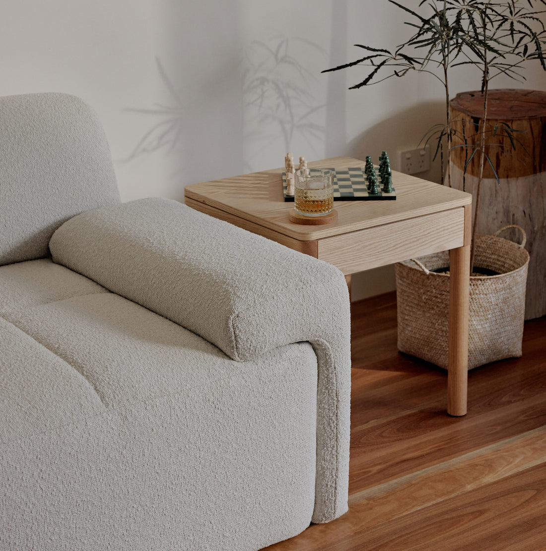 Sofa fabric and frame detail