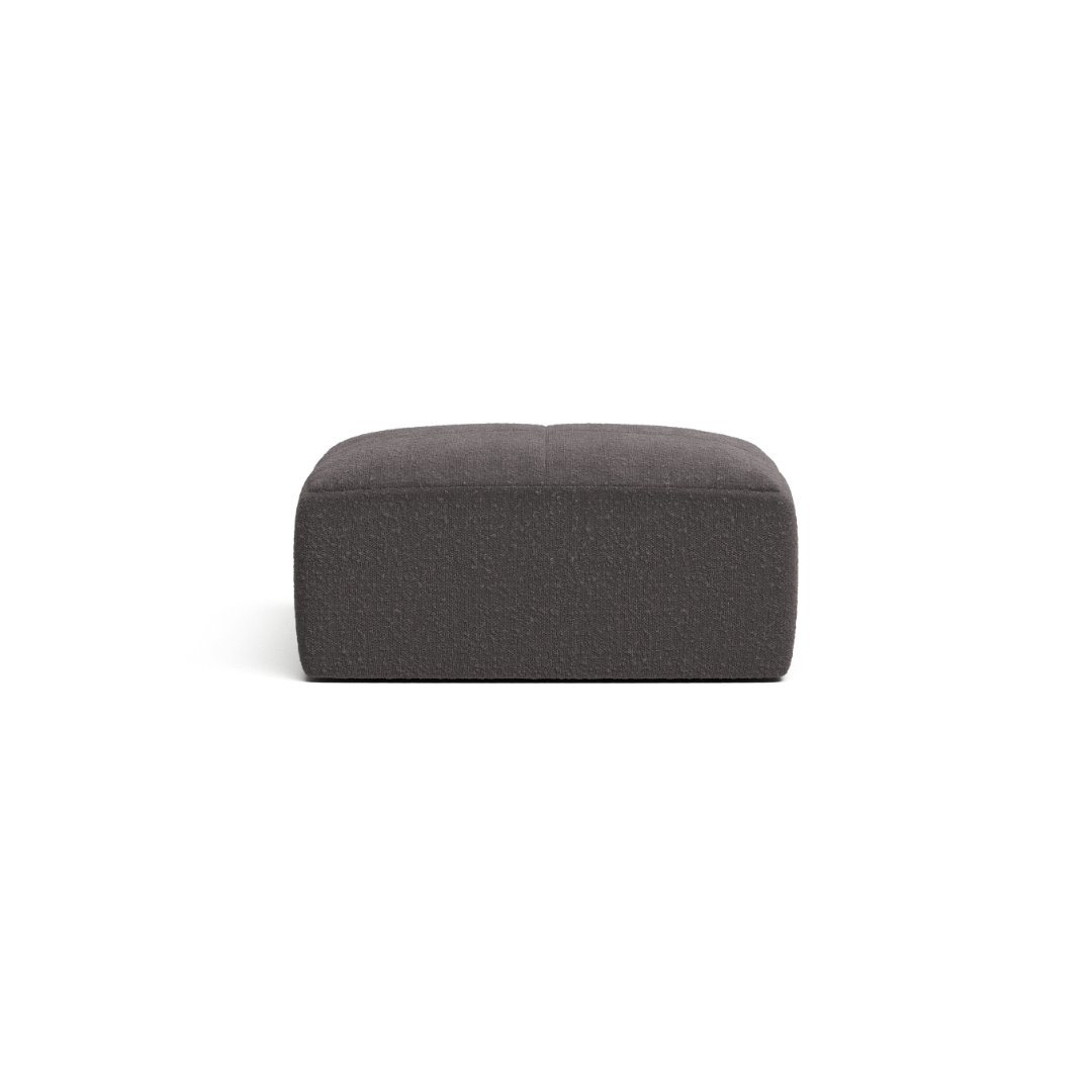 Graphite Bouclé Ottoman